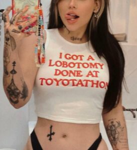 I GOT A LOBOTOMY DONE AT TOYOTATHON shirt as worn by Craymusic