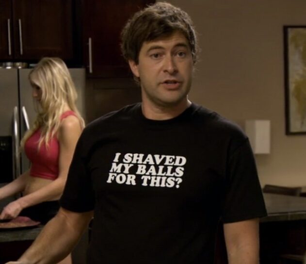 I Shaved My Balls For This shirt as seen in The League worn by Pete (Mark Duplass)