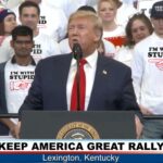 I'm With Stupid t-shirt meme at Trump Rally