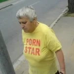 PORN STAR shirt as worn by a granny