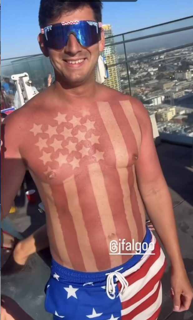 USA flag sunburn "shirt"