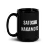 SATOSHI NAKAMOTO Black Glossy Mug