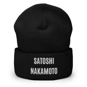 SATOSHI NAKAMOTO Embroidered Beanie Hat