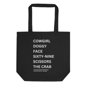 COWGIRL DOGGY FACE SIXTY NINE SCISSORS THE CRAB (in white letters) Eco Tote Bag