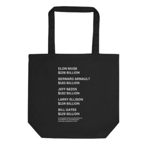 FIVE RICHEST PEOPLE Labor Day Black Eco Tote Bag