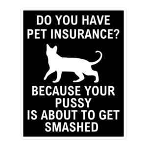 Do You Have Pet Insurance Because Your Pussy Is About To Get Smashed sticker