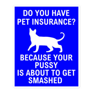 Do You Have Pet Insurance Because Your Pussy Is About To Get Smashed sticker