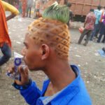 man with pineapple hairstyle