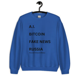 Jared Leto 'AI BITCOIN FAKE NEWS RUSSIA Four Hot Topics In America' Sweatshirt