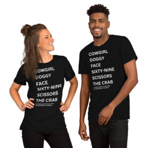 COWGIRL DOGGY FACE SIXTY NINE SCISSORS THE CRAB (in white letters) T-Shirt