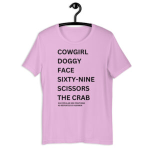 COWGIRL DOGGY FACE SIXTY NINE SCISSORS THE CRAB t-shirt
