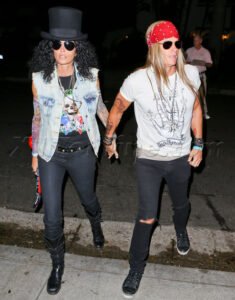 Cindy Crawford and hubby Rande Gerber Halloween couple's costume - Slash and Axl Rose, Guns and Roses