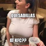 Hot Chick Big Boobs Hard Nipples at KFC