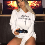 KFC quesadillas meme girl Oh Lord I Have Sinned hoodie