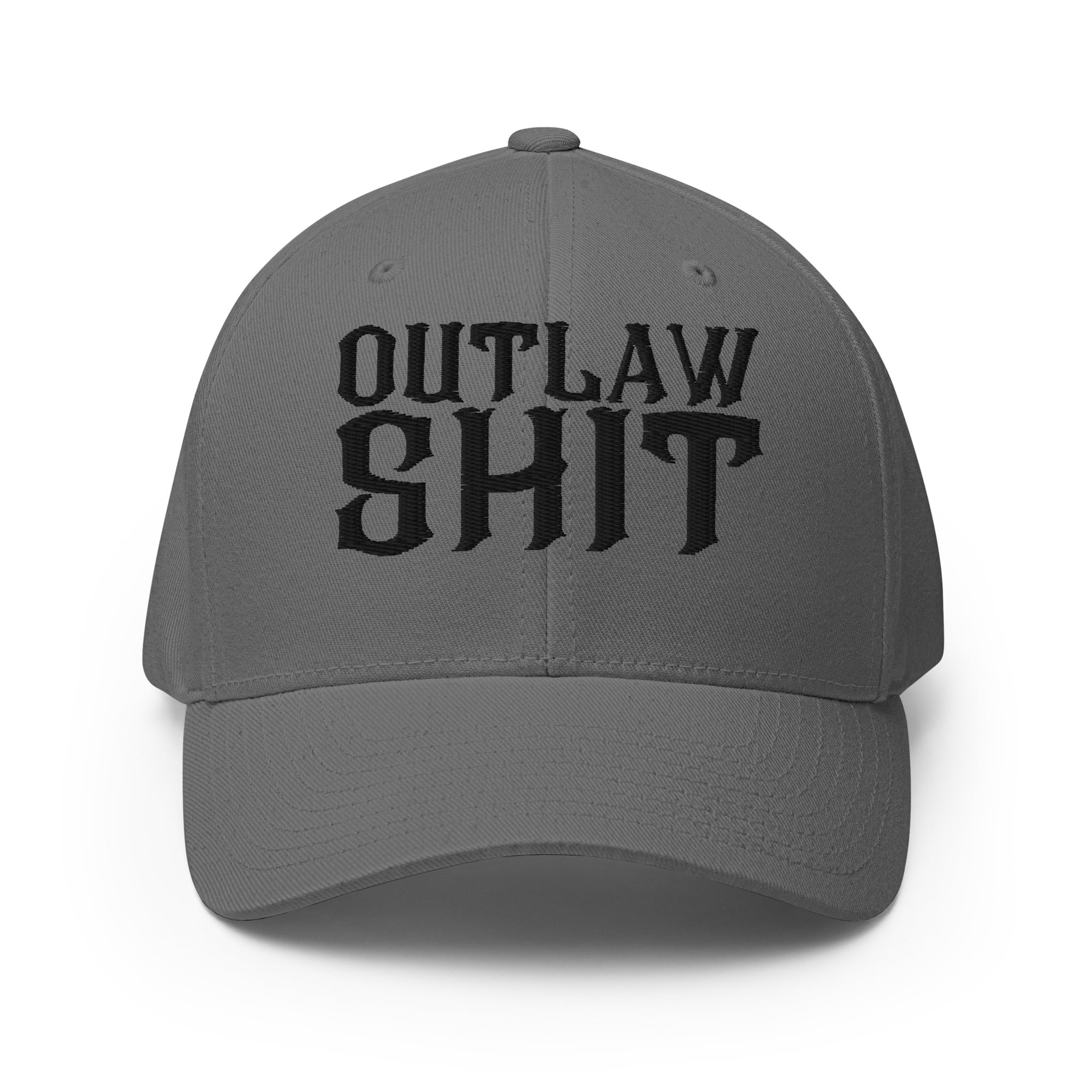 OUTLAW SHIT (in black letters) Flexfit Baseball Cap (Embroidered) - Image 5