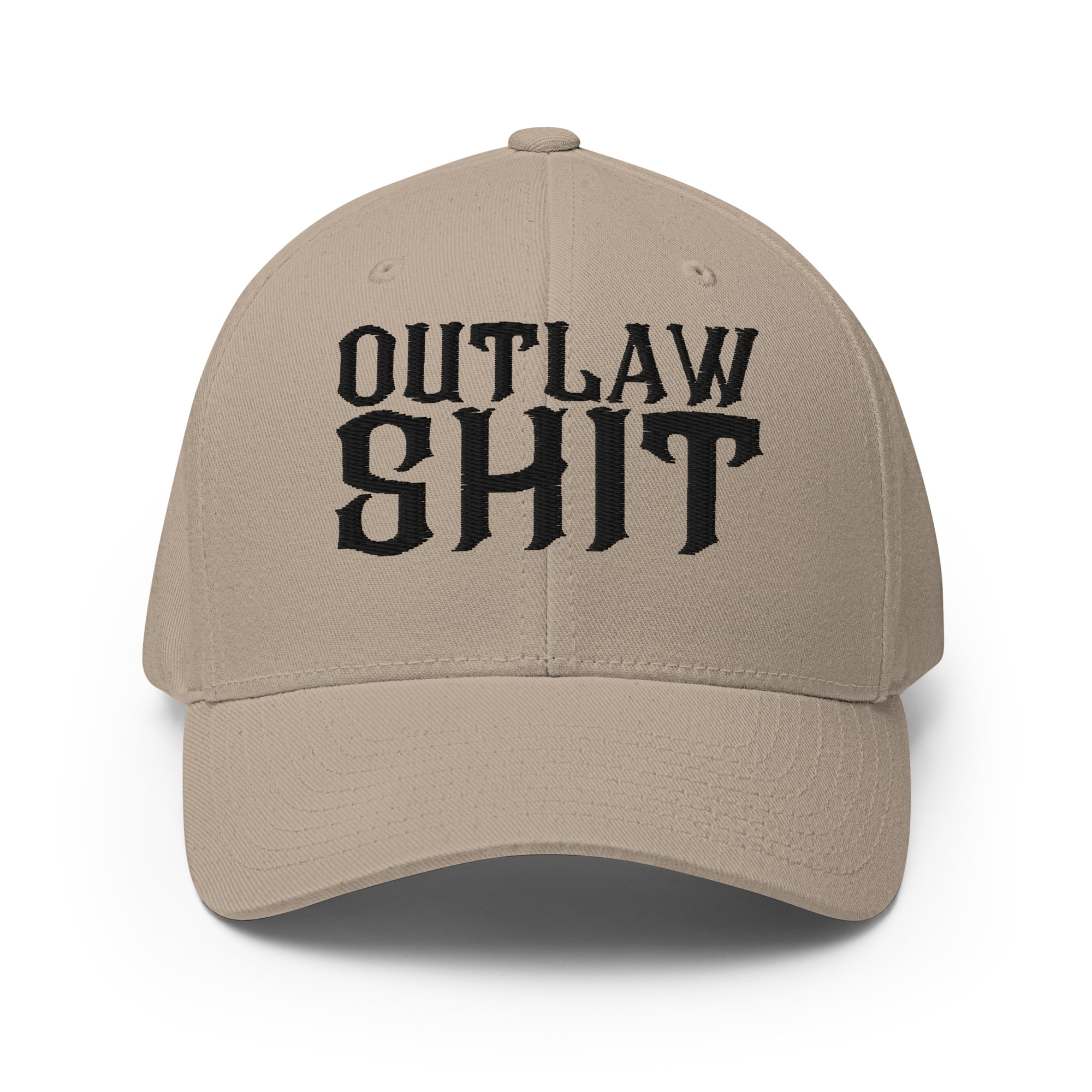 OUTLAW SHIT (in black letters) Flexfit Baseball Cap (Embroidered) - Image 6