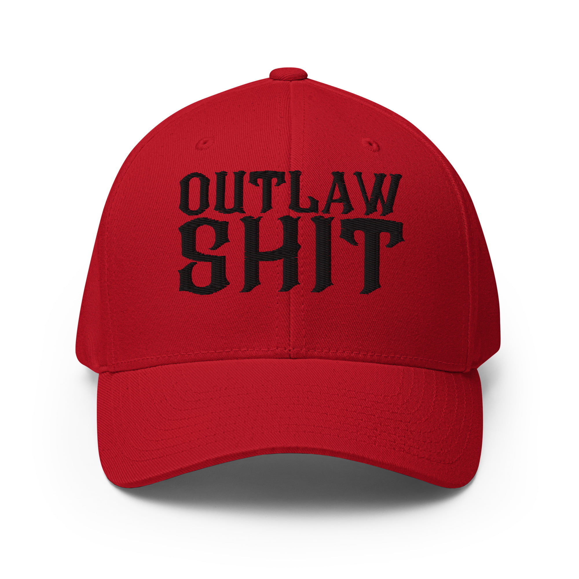 OUTLAW SHIT (in black letters) Flexfit Baseball Cap (Embroidered) - Image 4