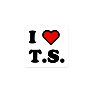 Alternative view of I Heart T.S. sticker