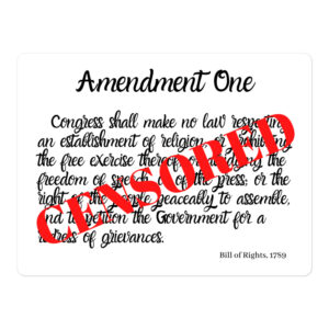 First Amendment Text CENSORED sticker