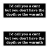 I'd call you a cunt but you don't have the depth or the warmth stickers