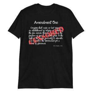First Amendment Text CENSORED Black T-Shirt