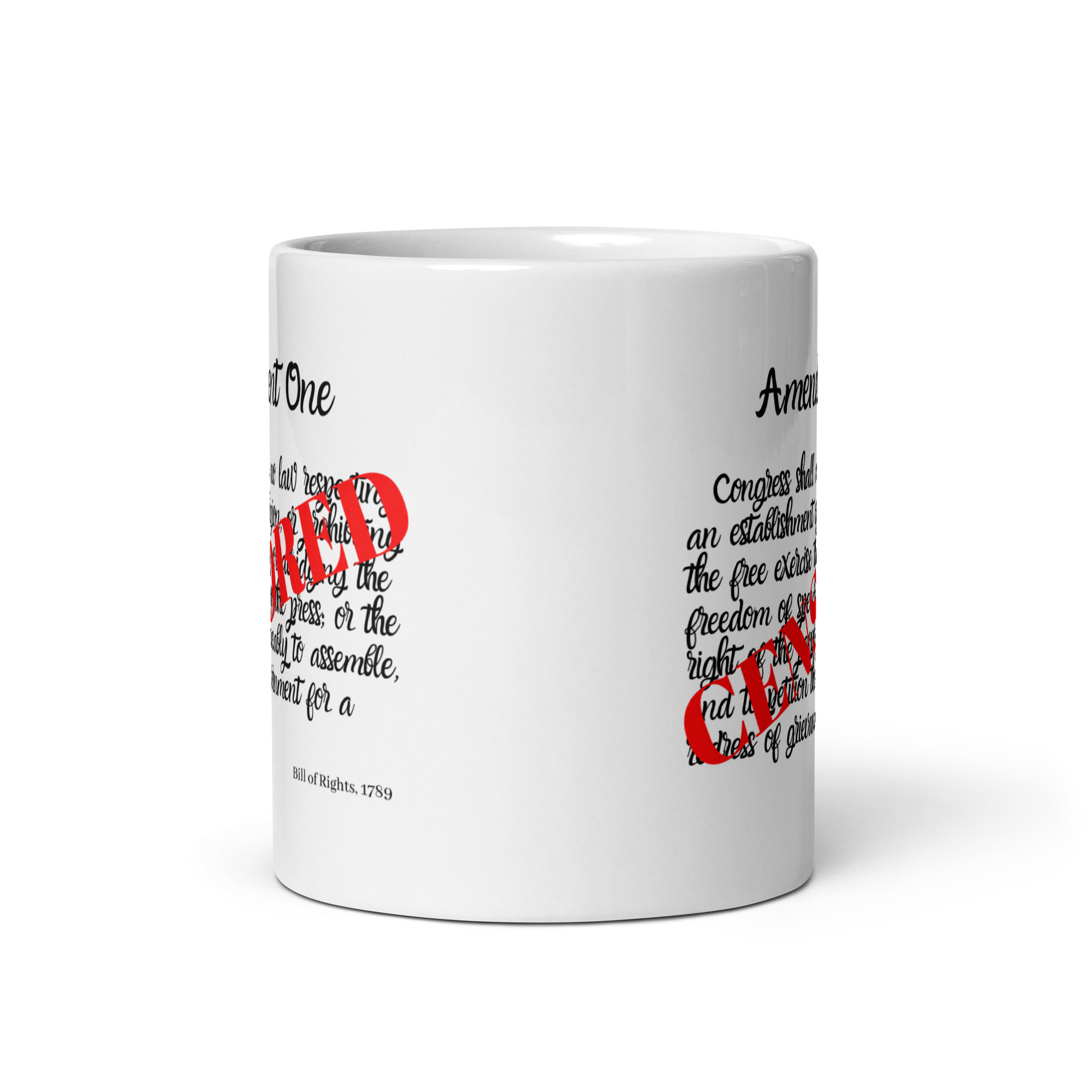 First Amendment Text CENSORED coffee mug - Image 3