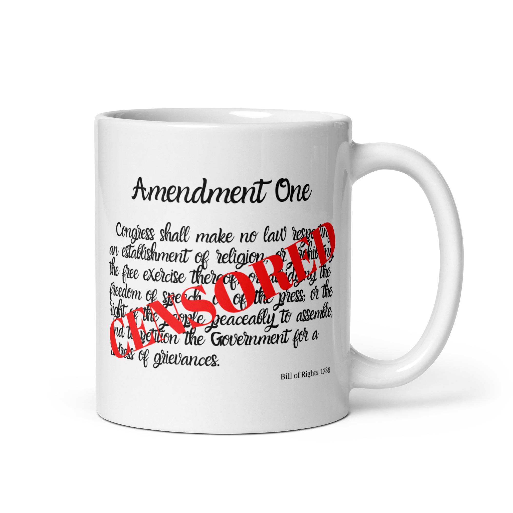 First Amendment Text CENSORED coffee mug - Image 2