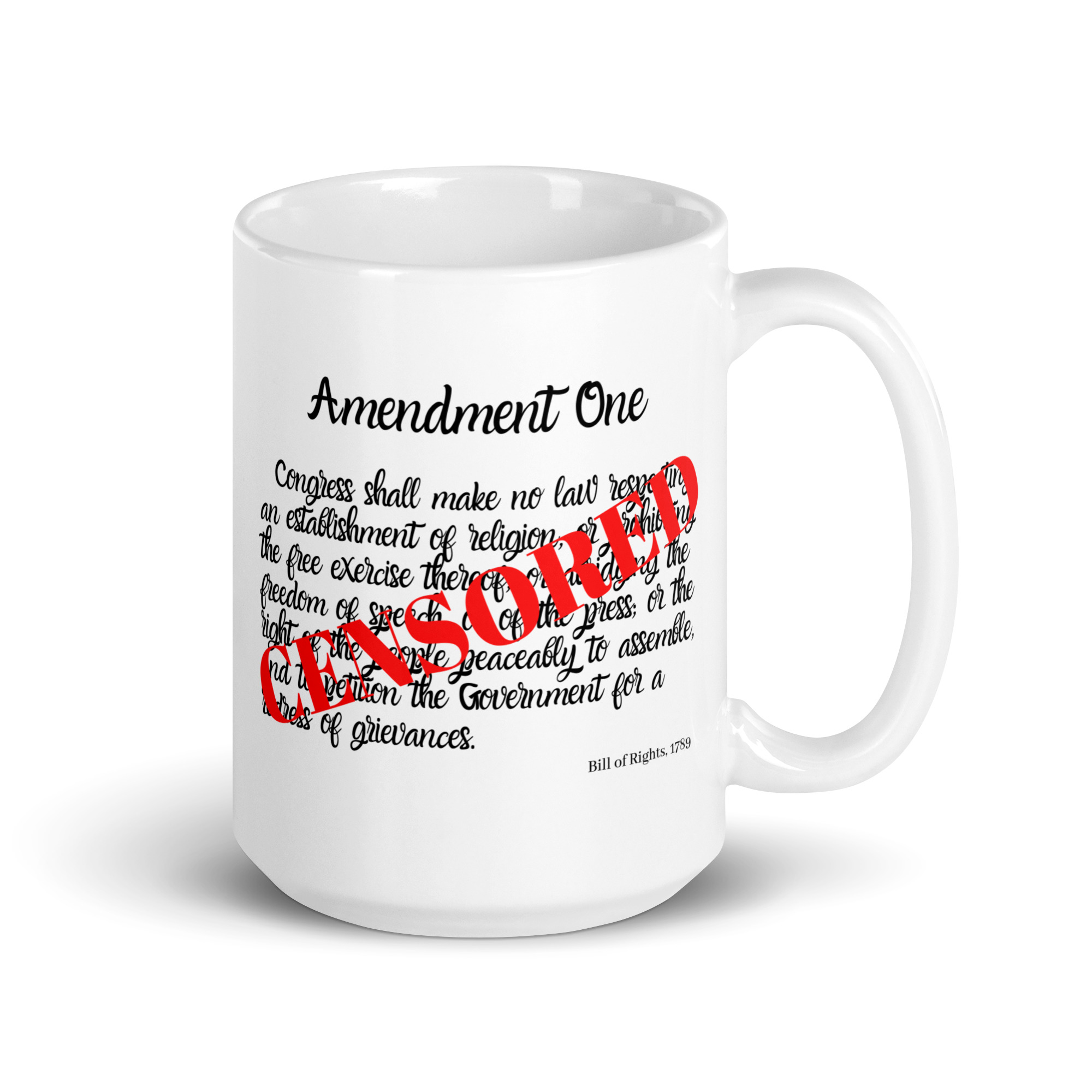 First Amendment Text CENSORED coffee mug - Image 4