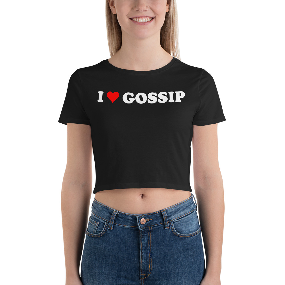 I Love GOSSIP Black Crop Top