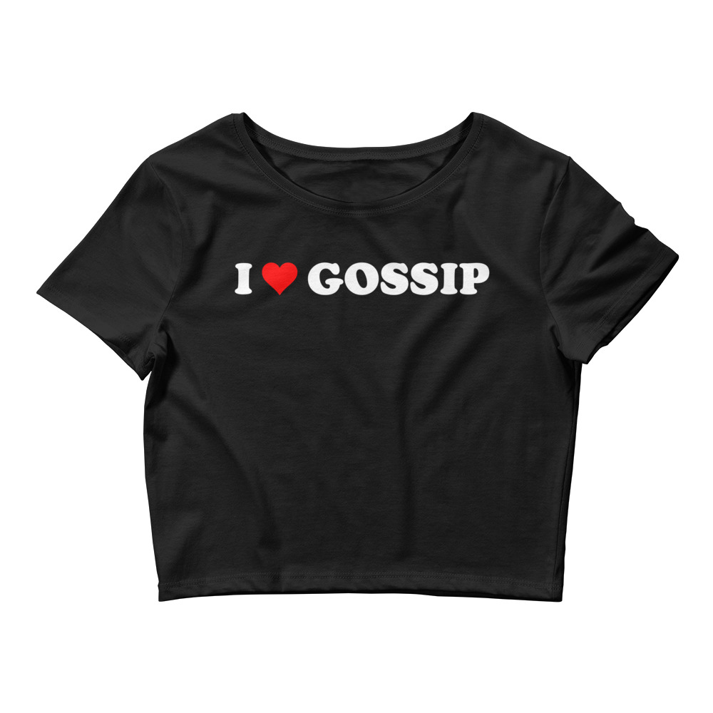 I Love GOSSIP Black Crop Top - Image 4