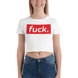 Fuck red box logo Crop Top