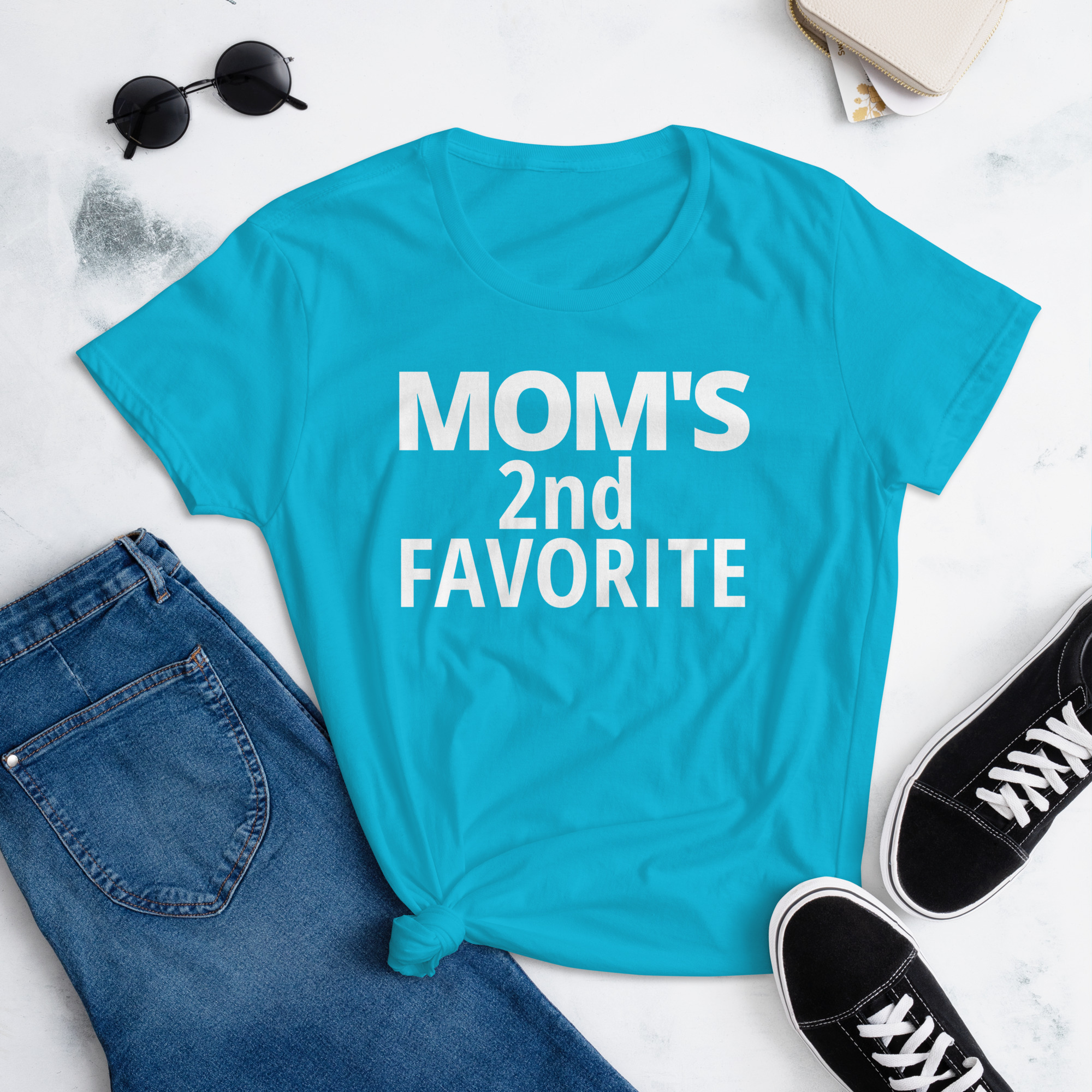 Mom's 2nd Favorite | Mom's Second Favorite Women T-Shirt - Image 6