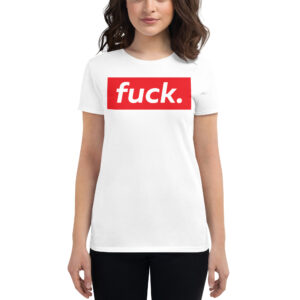 Fuck red box logo Women's t-shirt