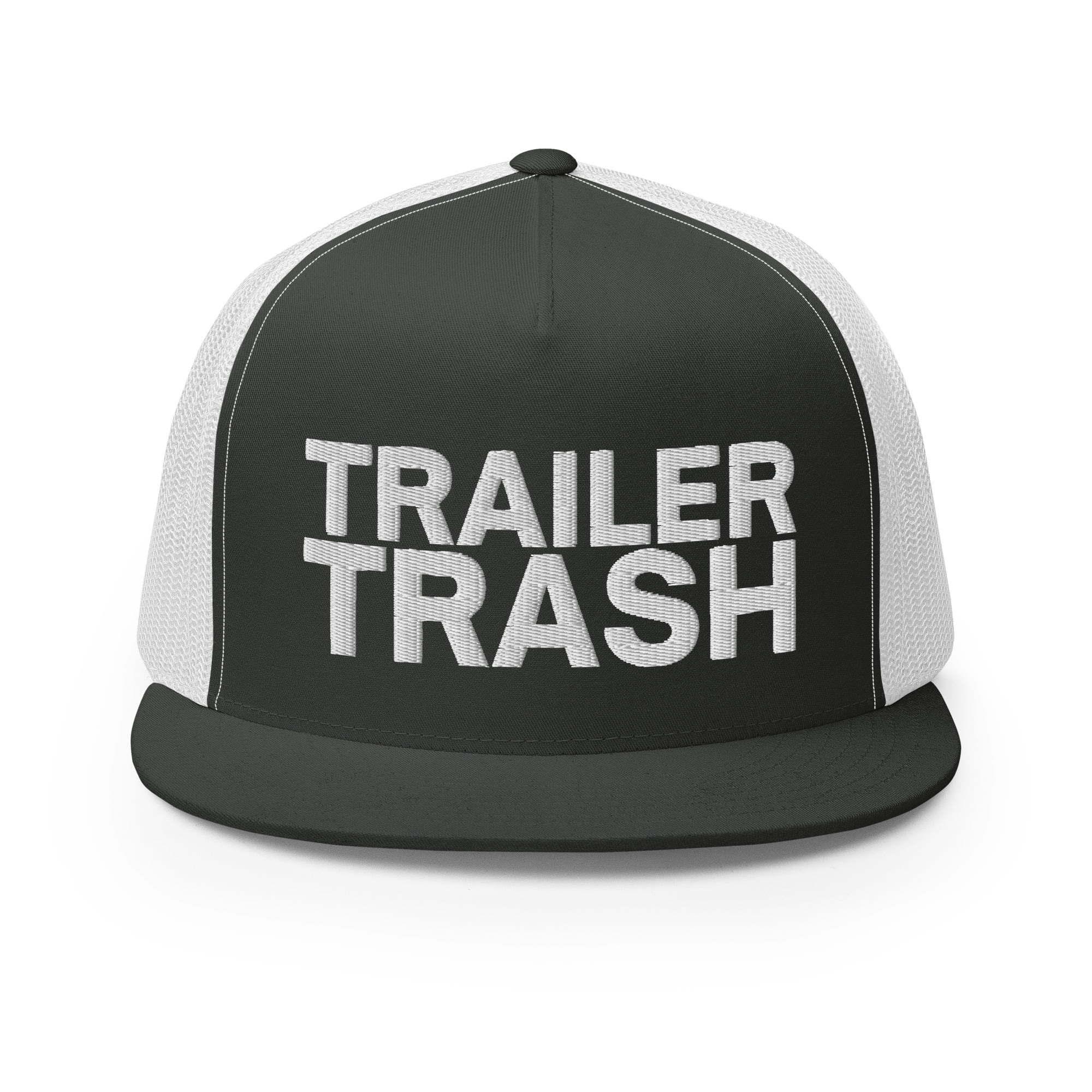 TRAILER TRASH Flat Brim Trucker Cap - Image 8