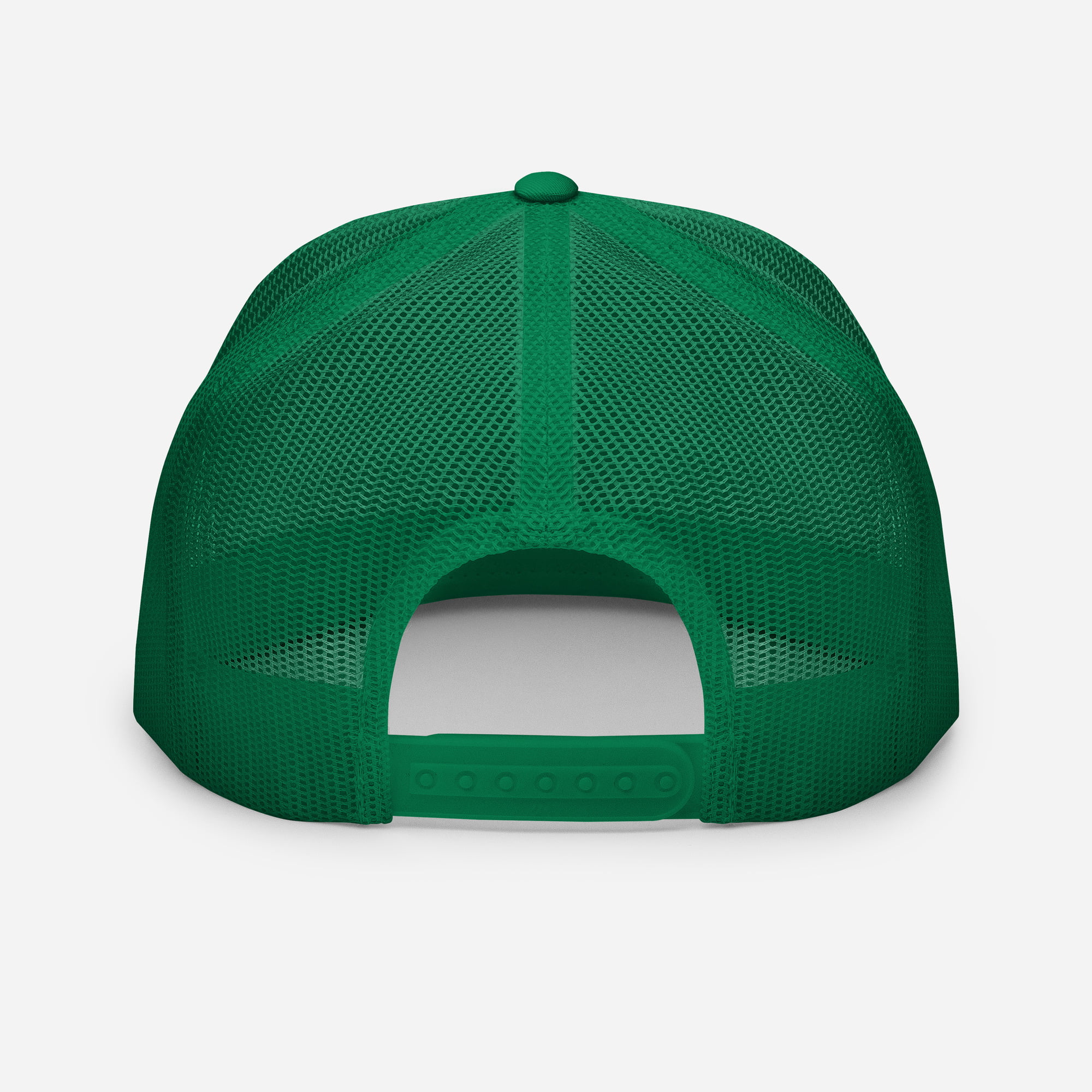 TRAILER TRASH (in black letters) Flat Brim Trucker Cap - Image 3