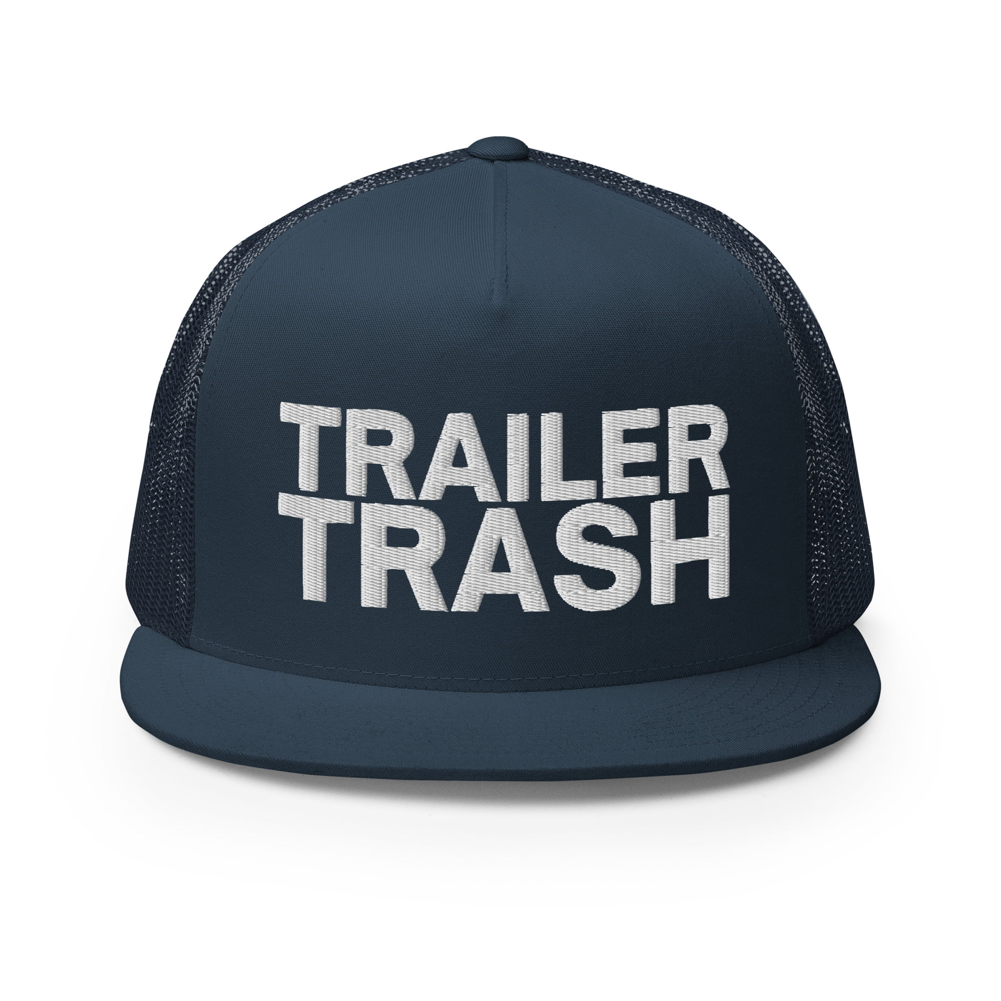 TRAILER TRASH Flat Brim Trucker Cap - Image 5