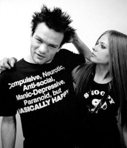 Compulsive Neurotic Anti-Social Manic-Depressive Paranoid but Basically Happy T-Shirt Deryck Whibley Sum 41 Avril Lavigne