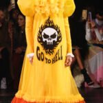 GO TO HELL Flaming Skull slogan dress Viktor & Rolf high fashion