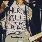HEROIN KILLED THE RADIO STAR shirt as worn by Deryck Whibley of Sum 41