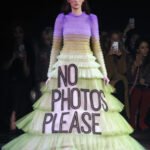 High Fashion dress NO PHOTOS PLEASE slogan