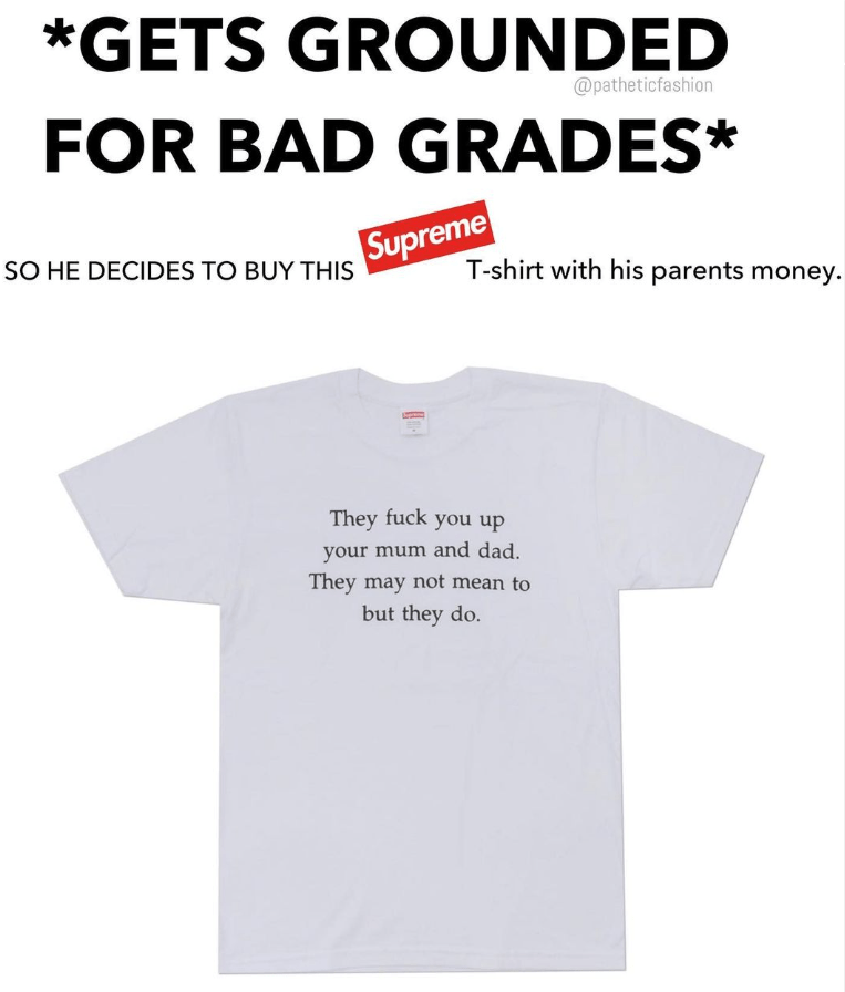 Supreme anti-parents shirt
