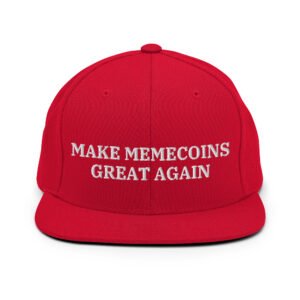 MAKE MEMECOINS GREAT AGAIN Snapback Hat (Embroidered)
