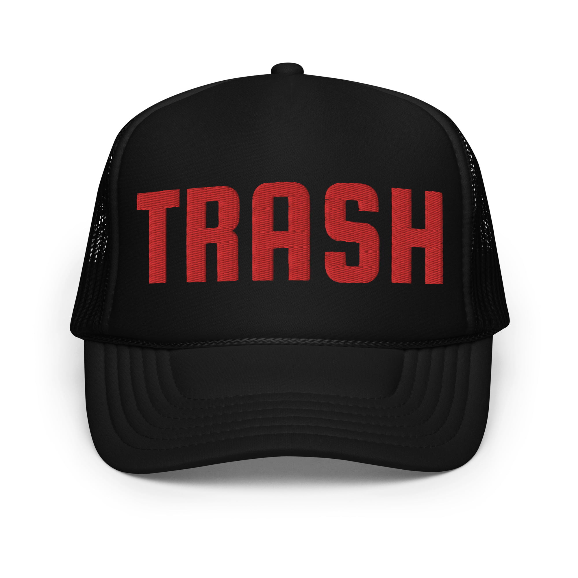 TRASH Red White and Blue Embroidered Trucker Hat - Image 4