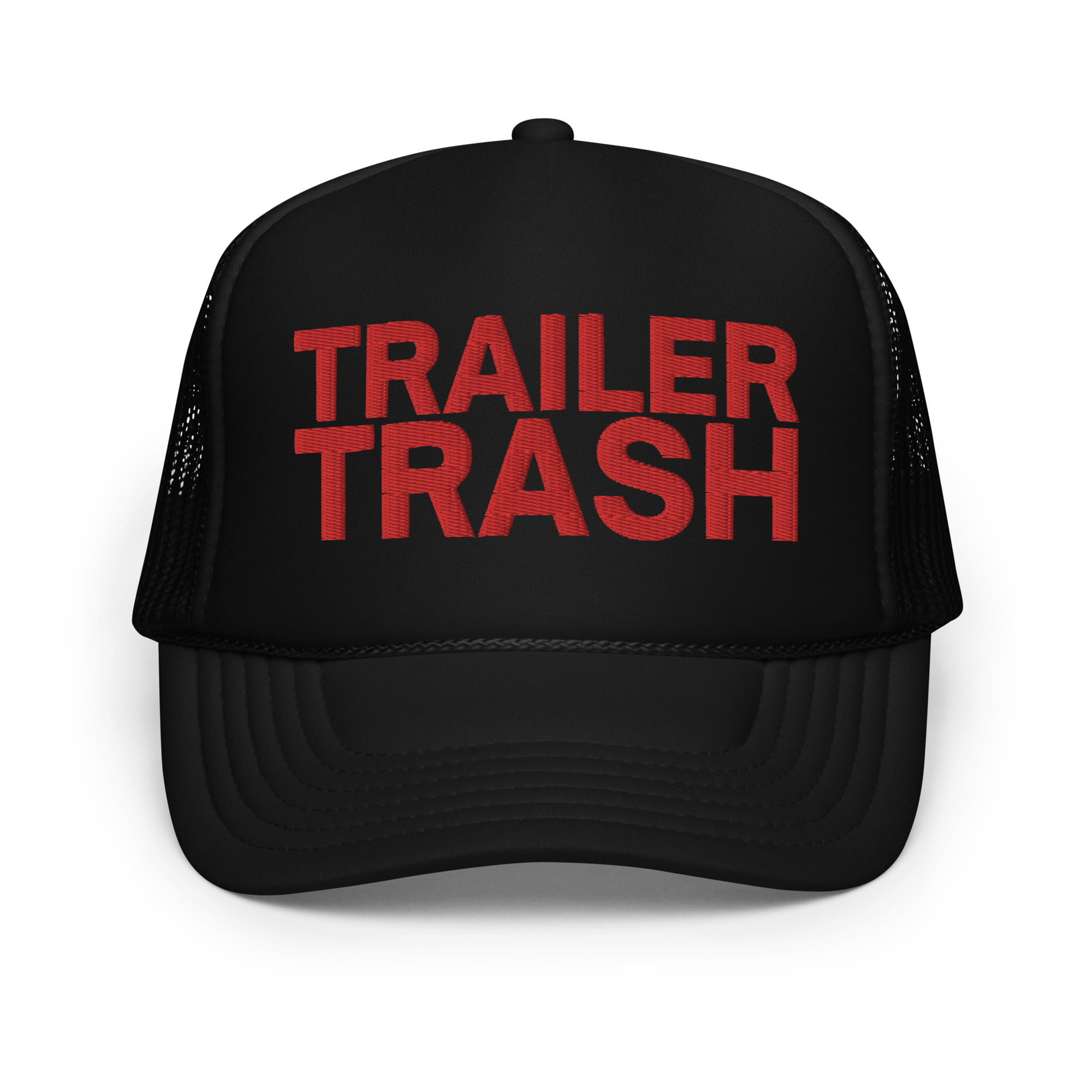 TRAILER TRASH Red White and Blue Embroidered Trucker Hat - Image 4