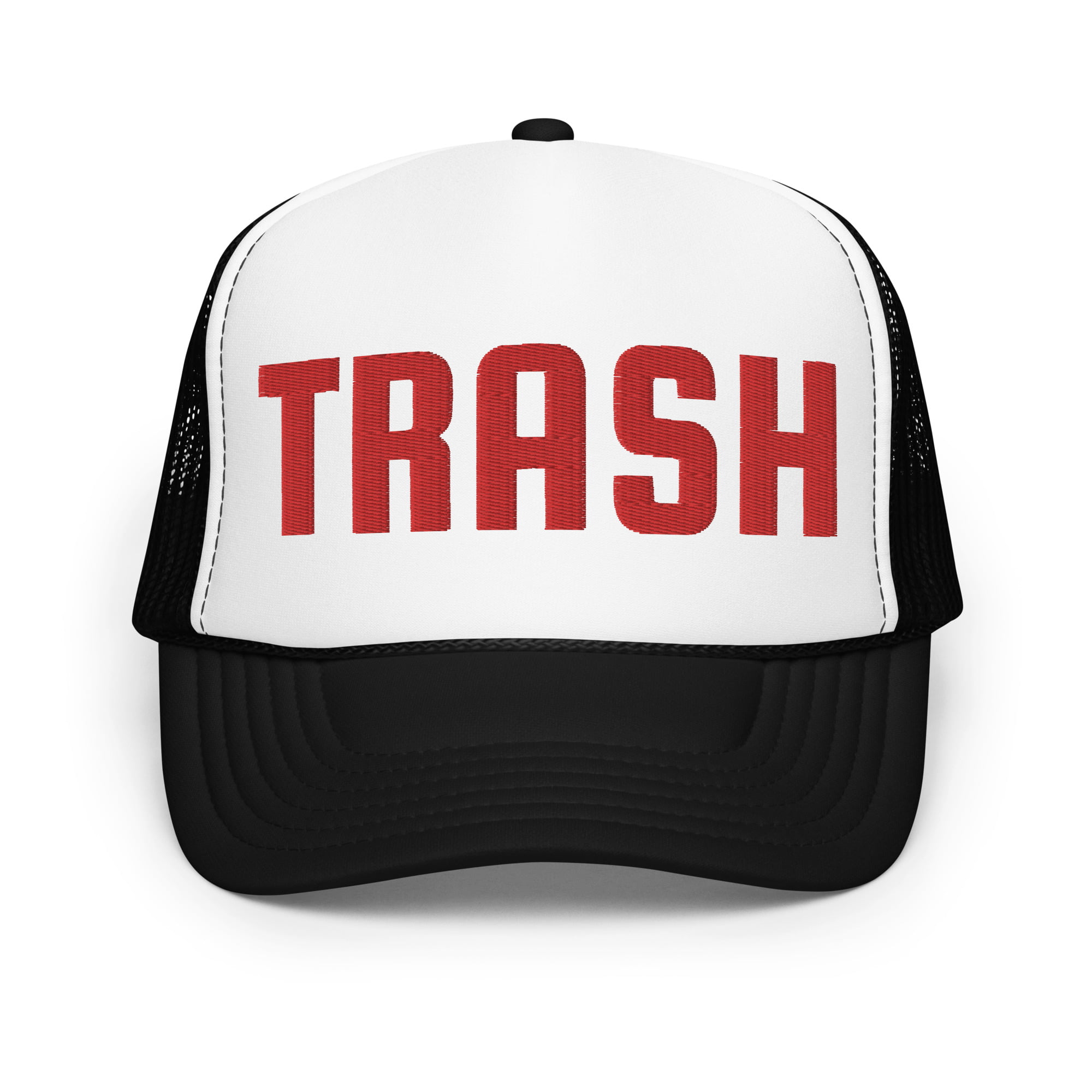 TRASH Red White and Blue Embroidered Trucker Hat - Image 8