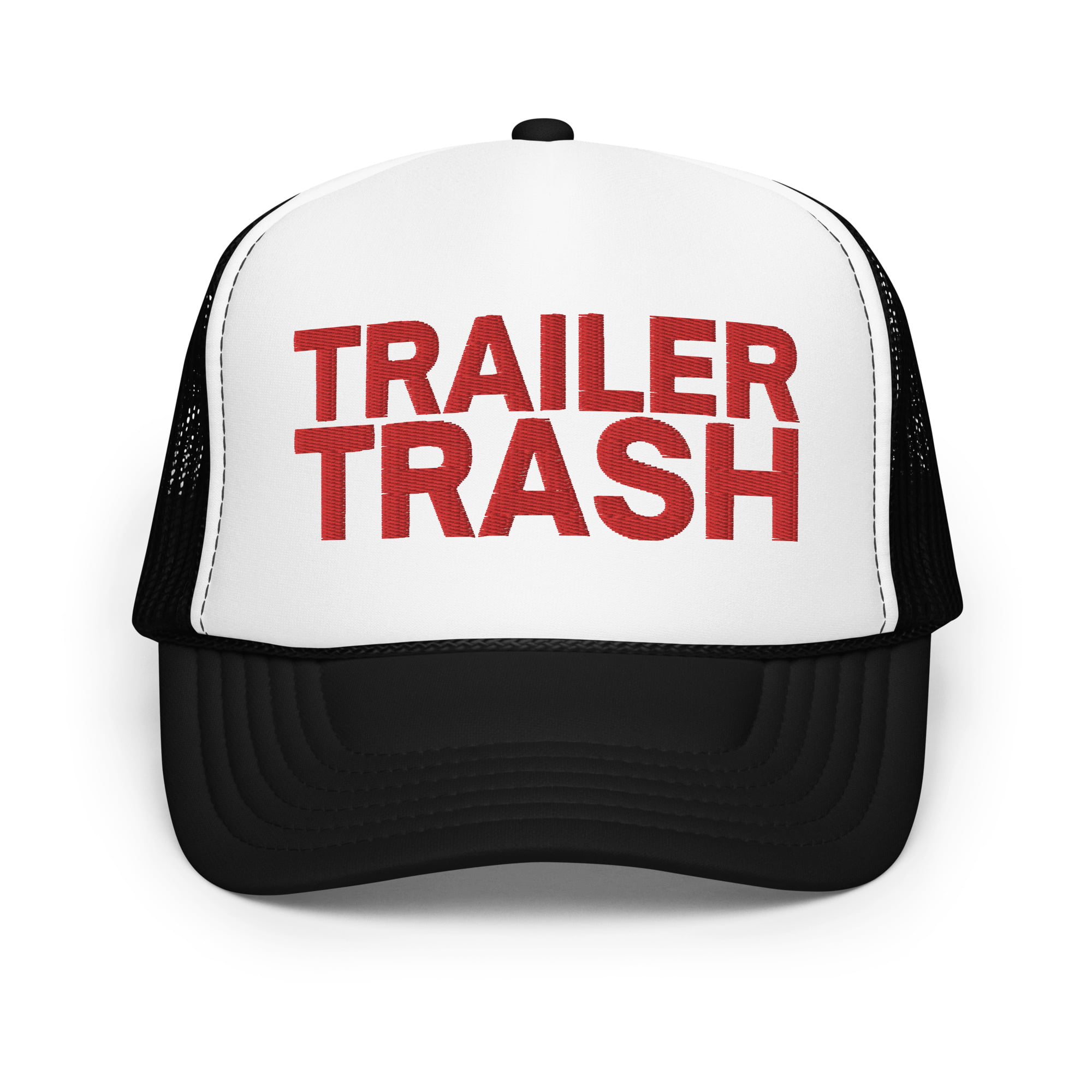 TRAILER TRASH Red White and Blue Embroidered Trucker Hat - Image 8