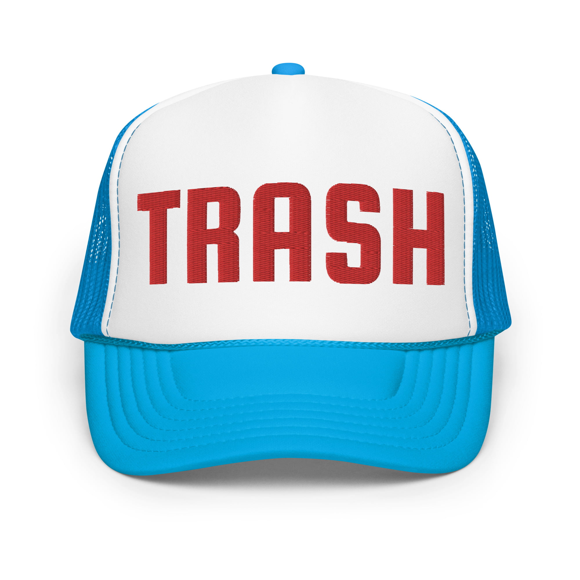 TRASH Red White and Blue Embroidered Trucker Hat - Image 6