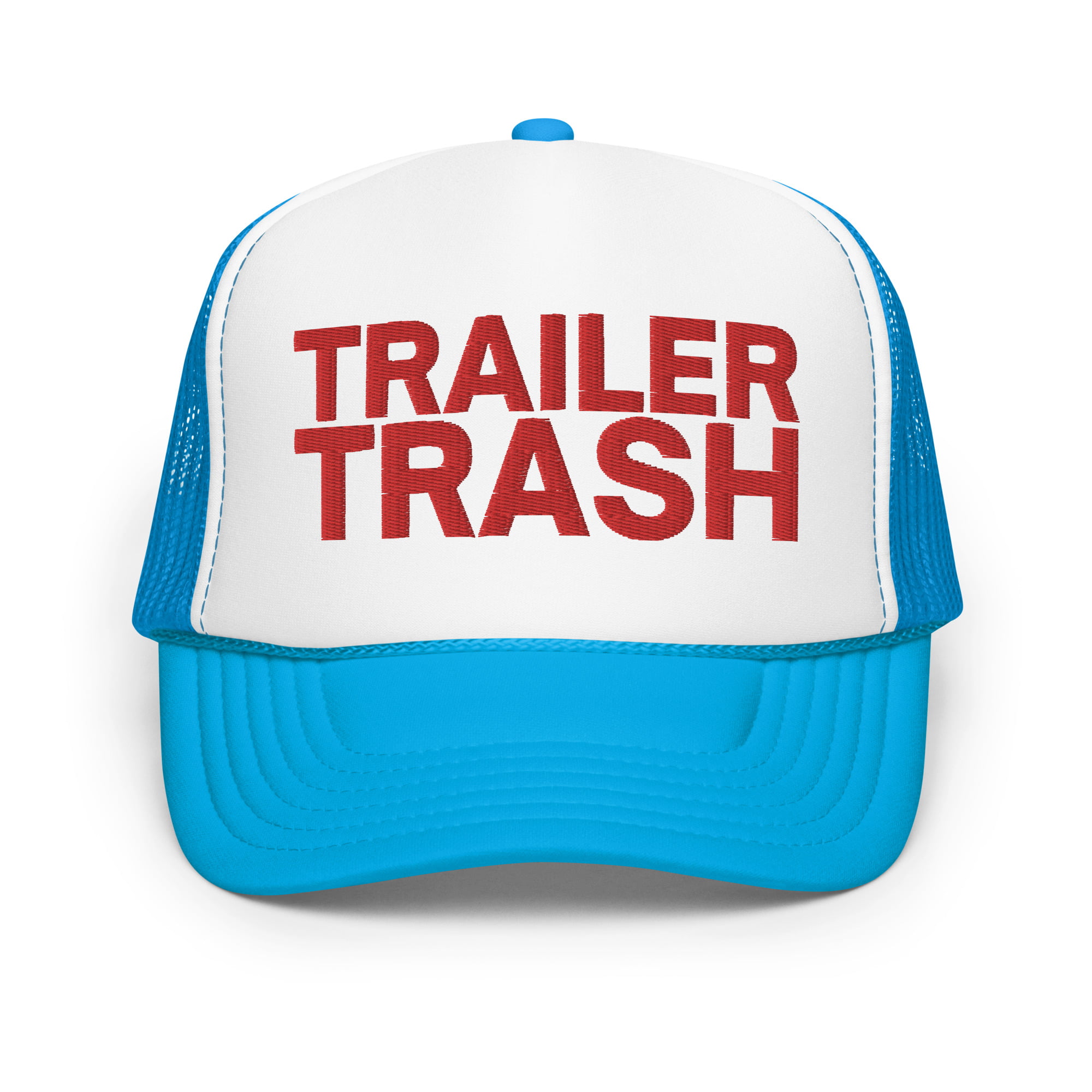 TRAILER TRASH Red White and Blue Embroidered Trucker Hat - Image 6