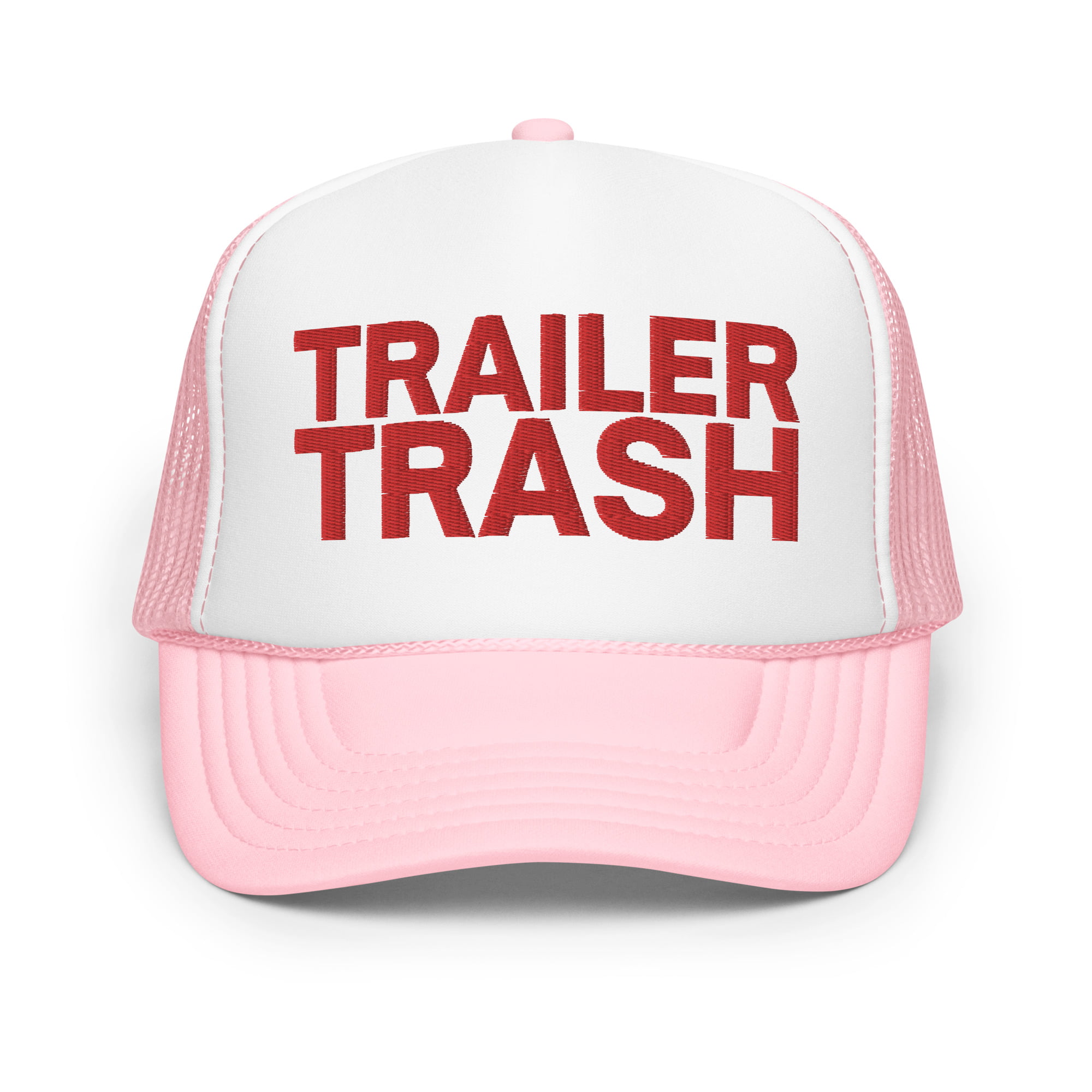 TRAILER TRASH Red White and Blue Embroidered Trucker Hat - Image 7