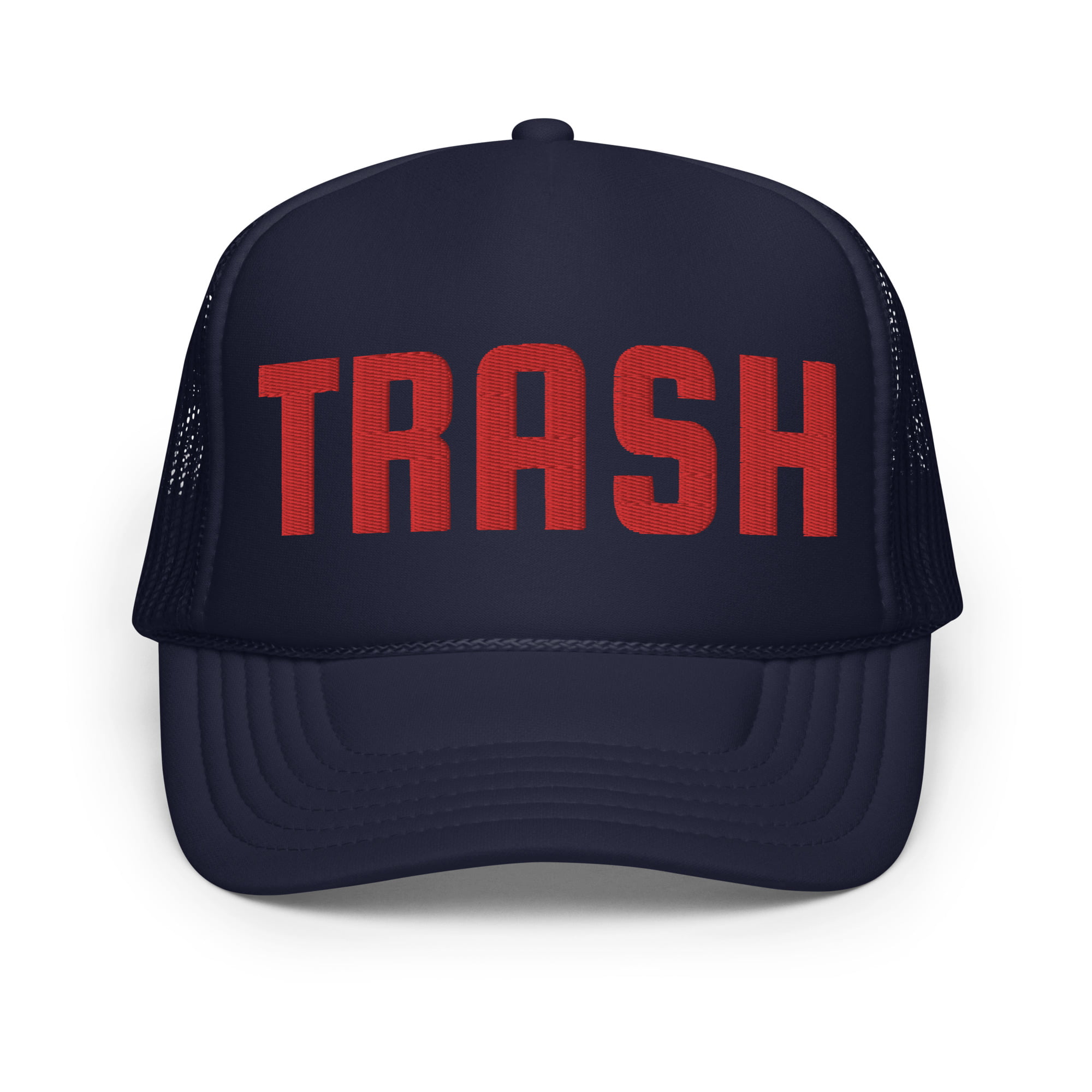 TRASH Red White and Blue Embroidered Trucker Hat - Image 5